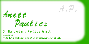 anett paulics business card